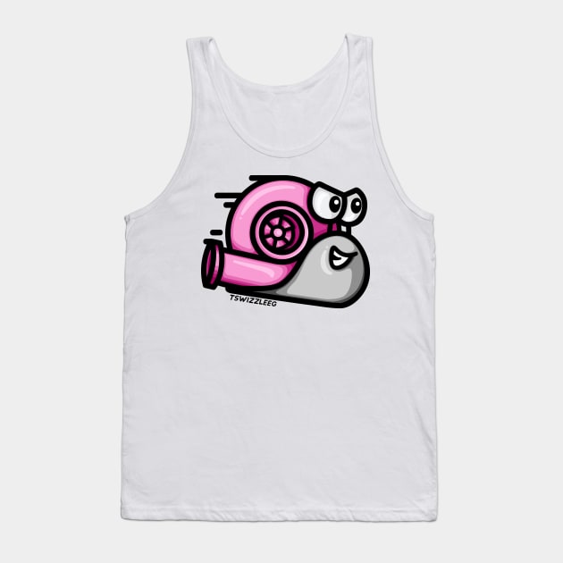 Turbo Snail - Gray/Pink Tank Top by hoddynoddy